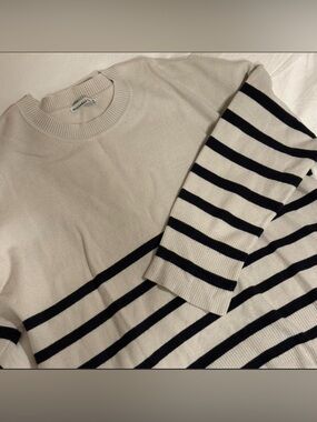 Striped Cream and Black  Sweater